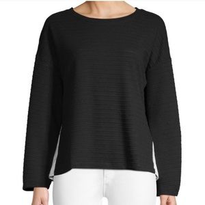 French Connection Black Ribbed Top, NWT